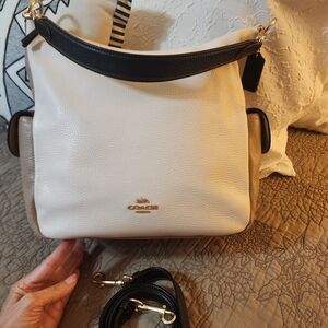Coach Penny Shoulder Duffle in Chalk Colorblock Cream, Tan & Black Never Carried